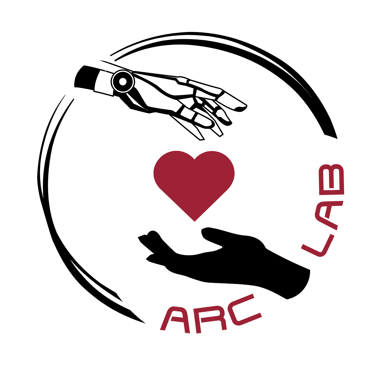 ARC lab logo with human and robot hands