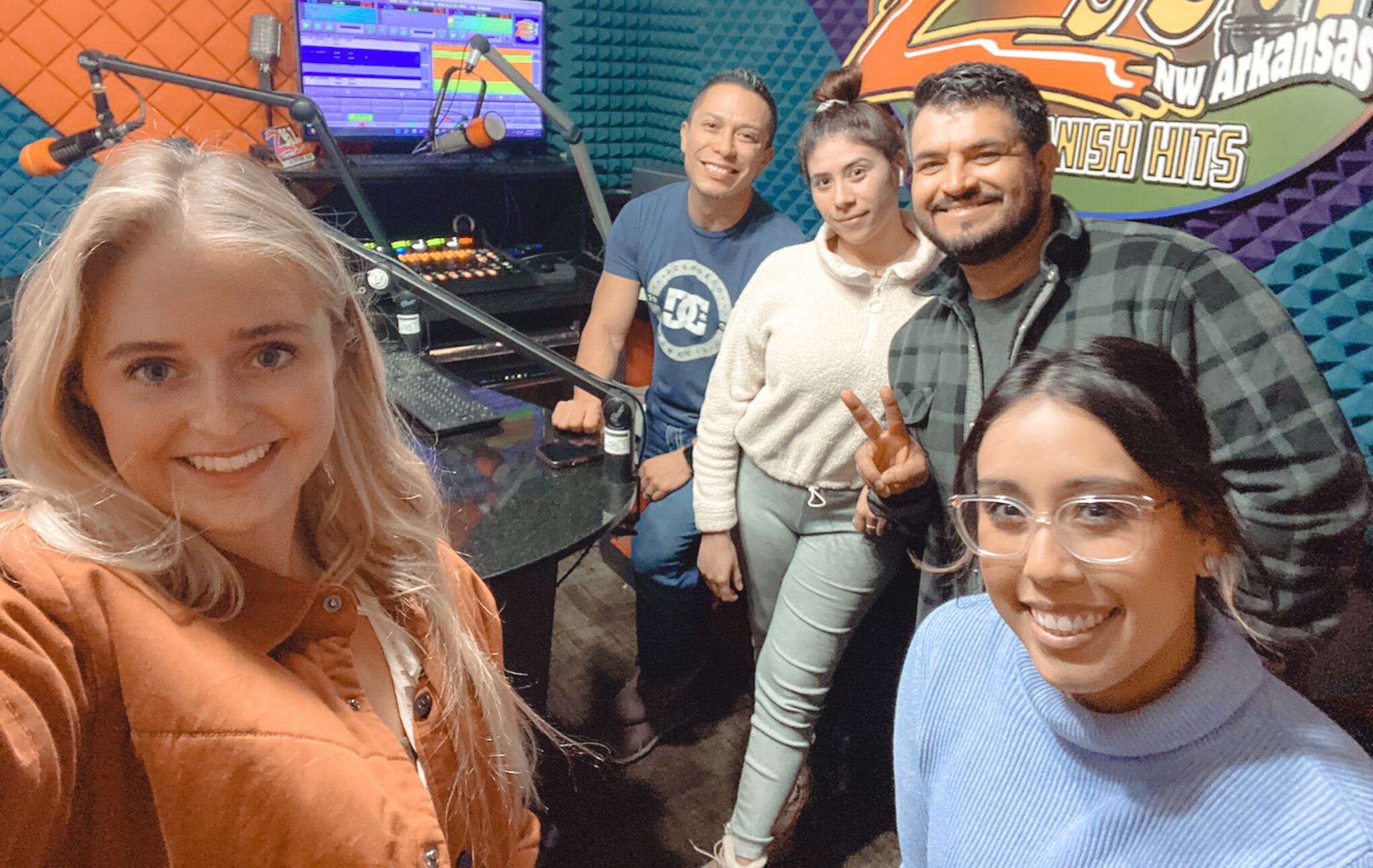 students at radio station
